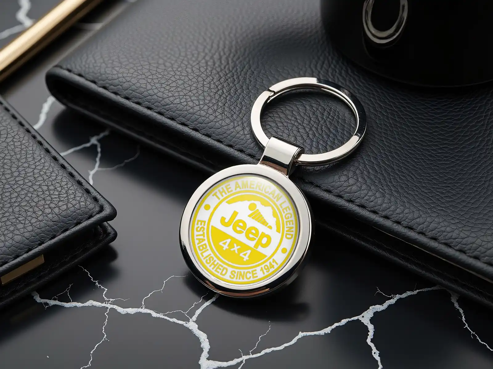 Jeep Porte-clés Luxe Acier Inoxydable Premium